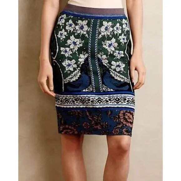 NWT Anthropologie Moth Knit Jacquard Skirt, Size XS - Picture 1 of 7